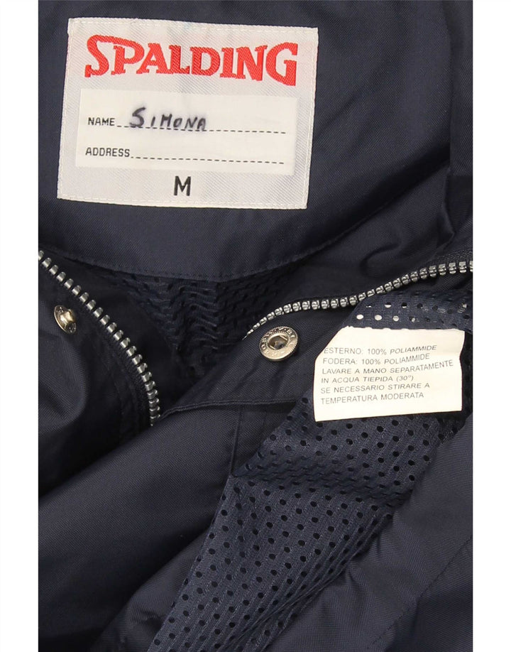 Spalding Veste de pluie à capuche pour homme UK 38 Medium Bleu marine Polyamide