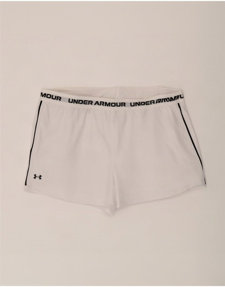 Under Armour Short de sport graphique pour femme UK 20 2XL Blanc Polyester