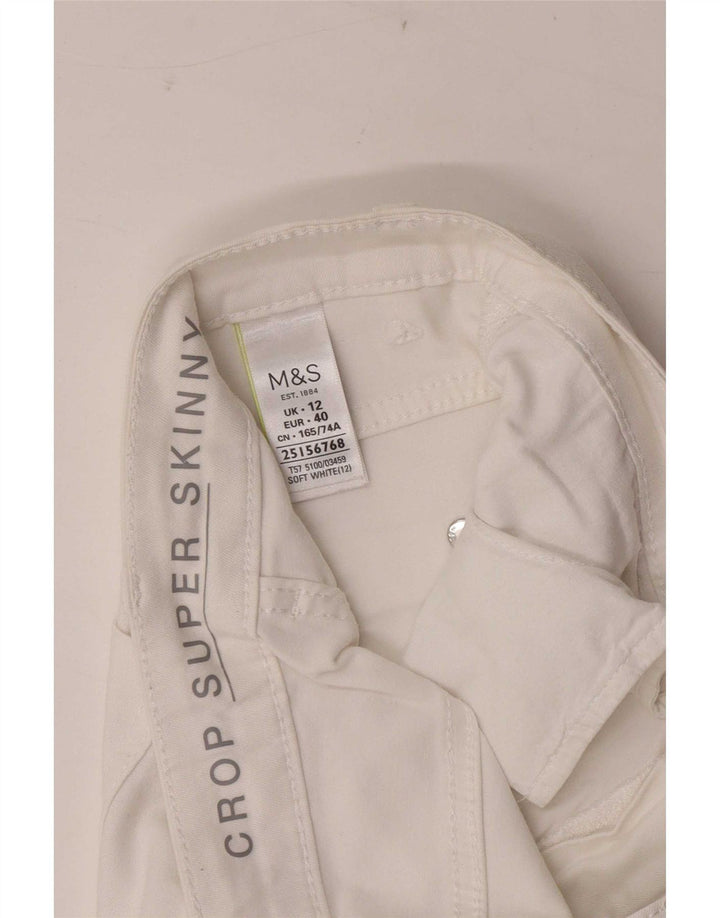 Marks & Spencer Jean court pour femme UK 12 Medium W30 L21 Blanc
