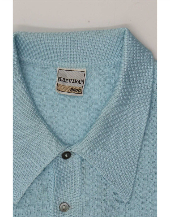 Trevira Pull Col Polo Homme Bleu Moyen