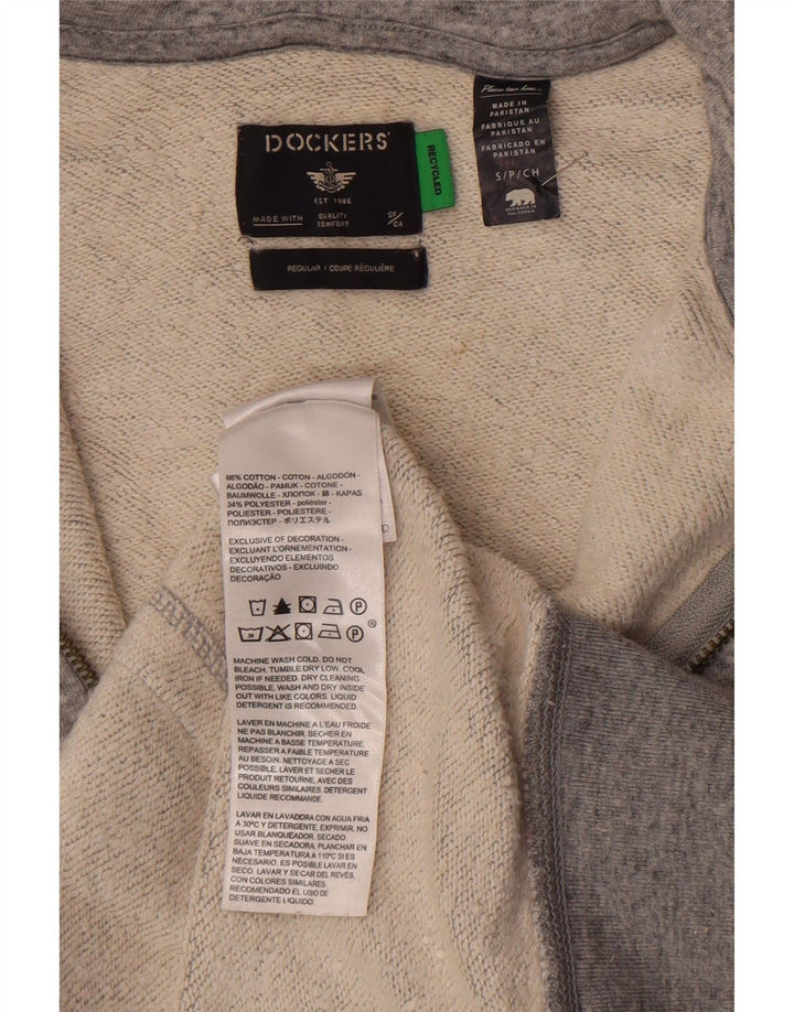 Dockers Pull à capuche zippé régulier pour hommes, petit coton moucheté gris