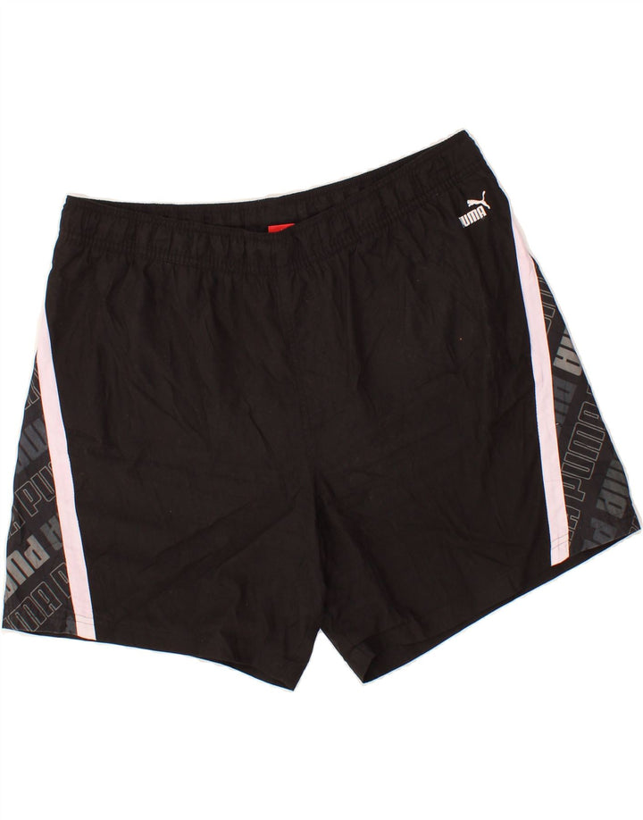 PUMA Mens Graphic Sport Shorts XL  Black Colourblock Polyester Vintage Puma and Second-Hand Puma from Messina Hembry 
