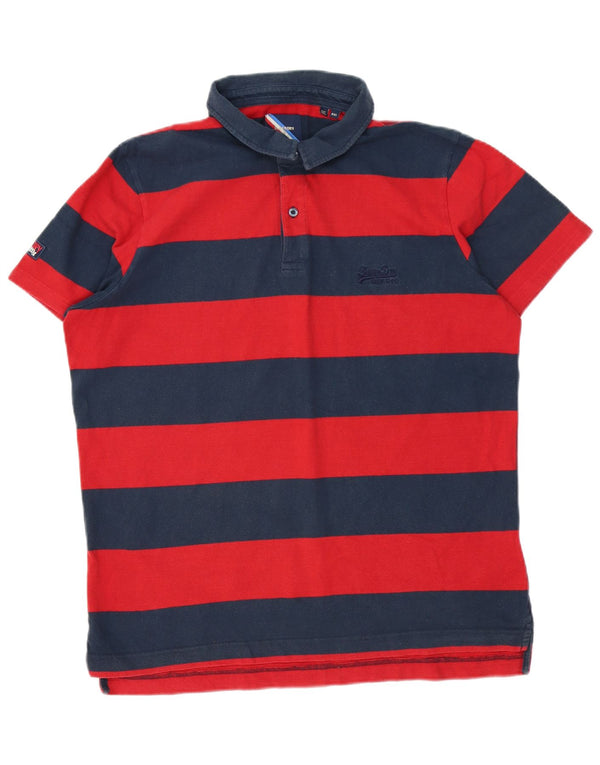 Superdry Polo Homme 2XL Rouge Rayé Coton