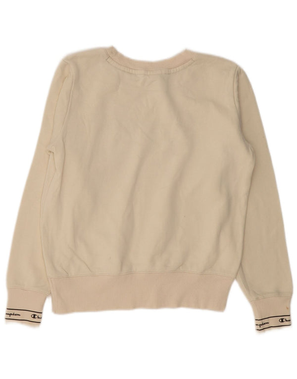 Champion Sweat-shirt surdimensionné graphique pour femme UK 10 Small Off White