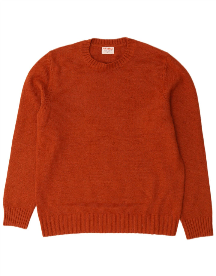 John Lewis Pull à col rond pour homme en coton orange Taille L