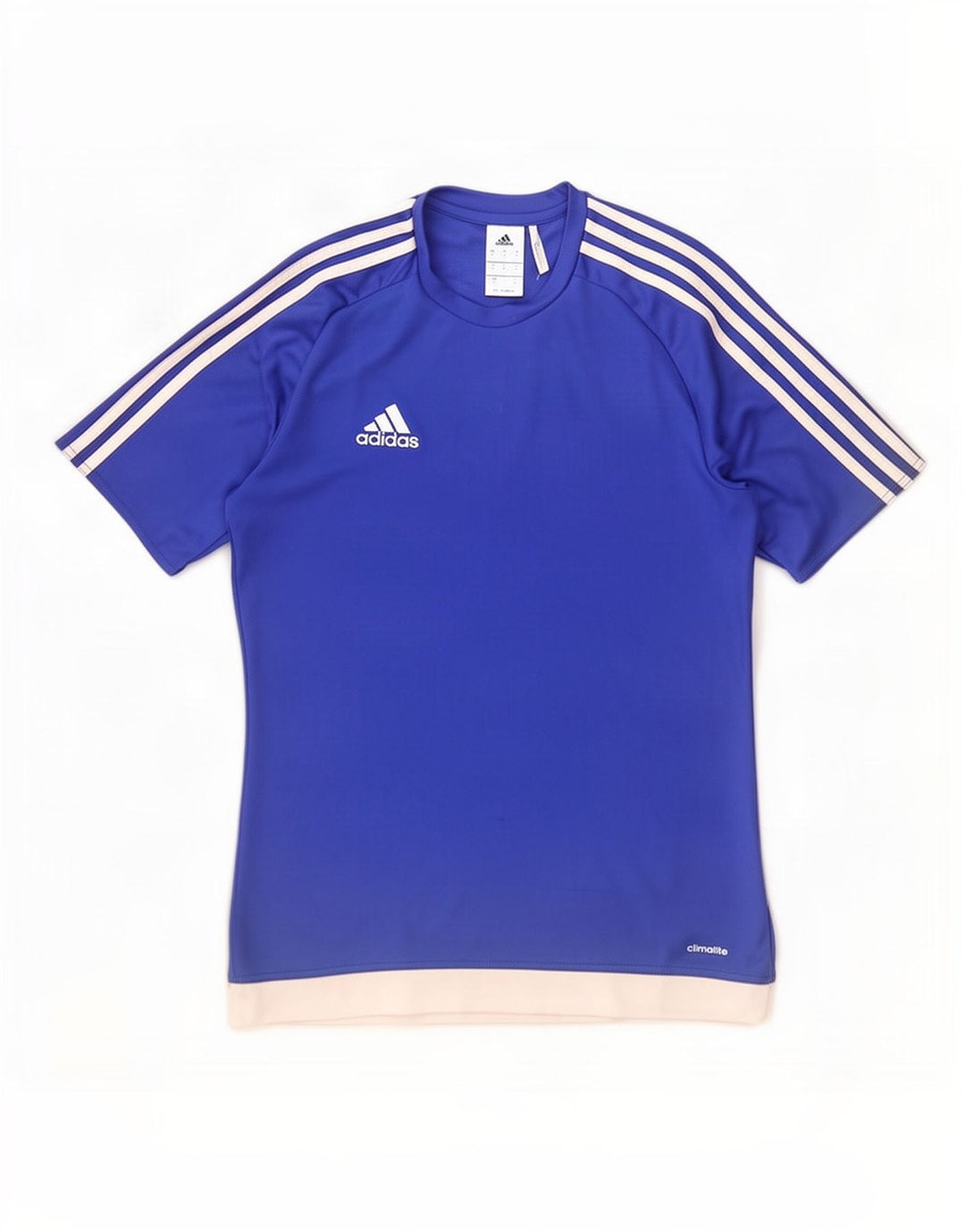 Adidas Hommes Climalite T-Shirt Haut Petit Bleu Colorblock Polyester