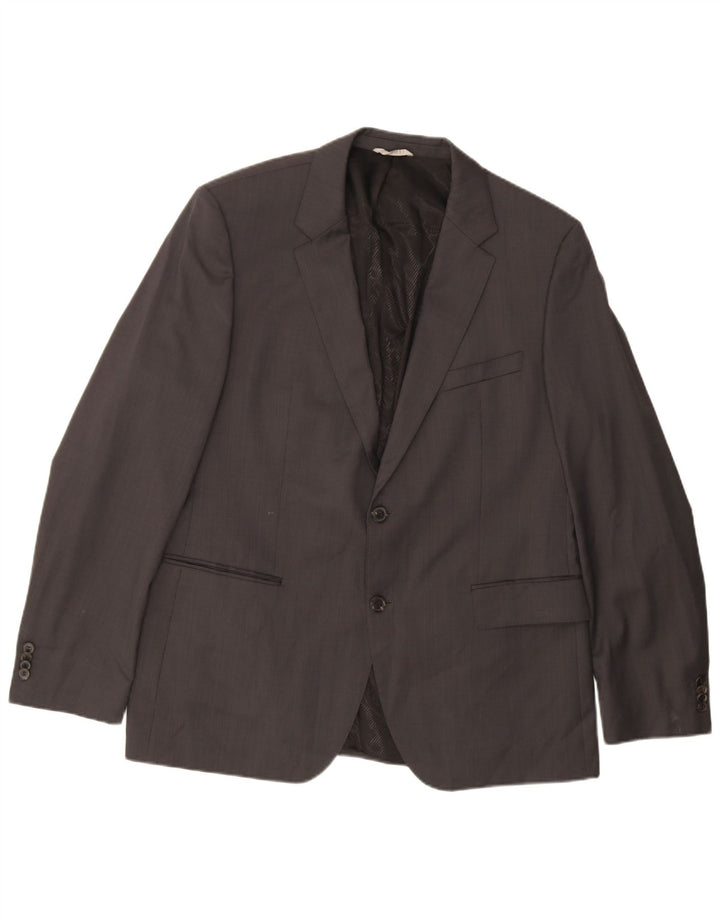 Hugo Boss Veste blazer à 2 boutons pour homme EU 56 3XL Gris laine vierge