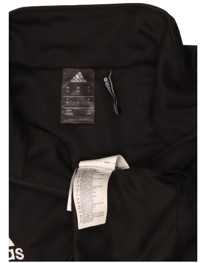 Adidas Hommes Climalite Zip Neck Pull Survêtement Top XL Noir Polyester