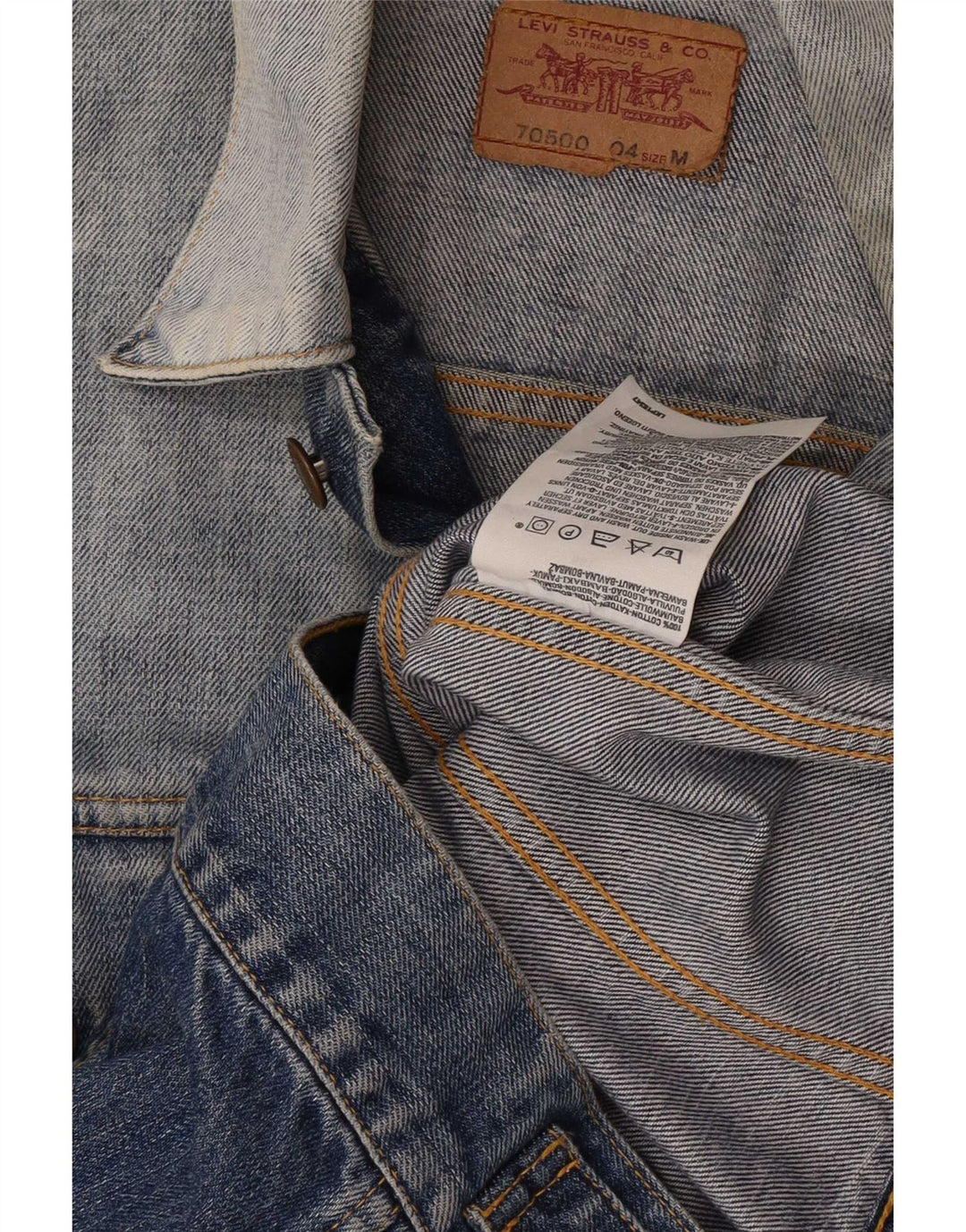 Levi's Veste en jean délavé à l'acide pour homme UK 38 Bleu moyen Coton Classique