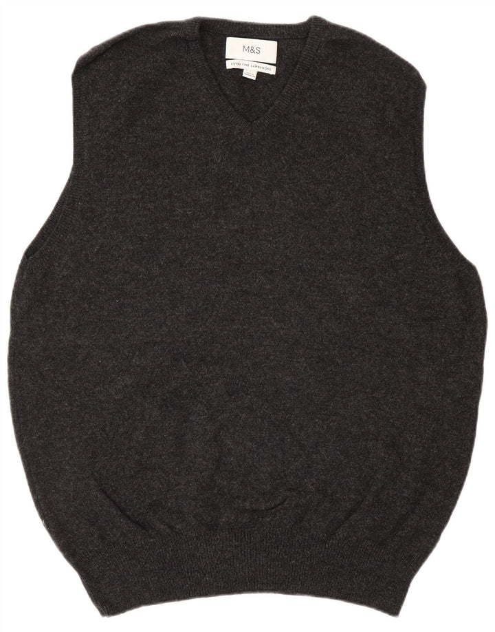 Marks & Spencer Débardeur pour homme en laine d'agneau gris Taille L