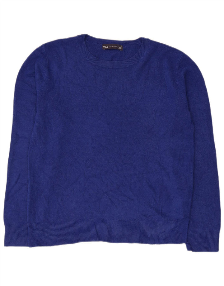 Marks & Spencer Pull col bateau pour femme UK 12 Bleu moyen Acrylique