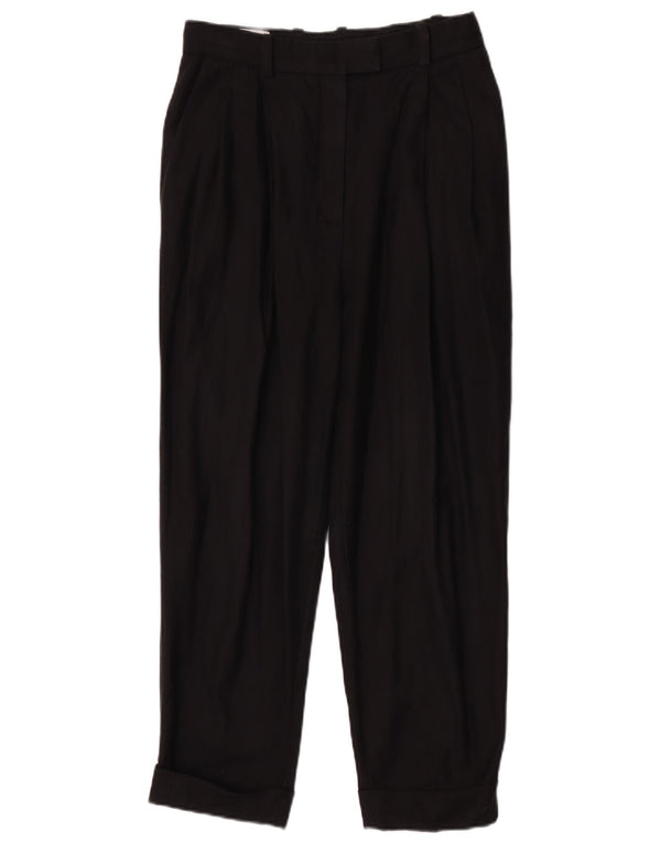 Cos Pantalon Chino Droit Femme EU 36 XS W26 L24 Noir Lyocell