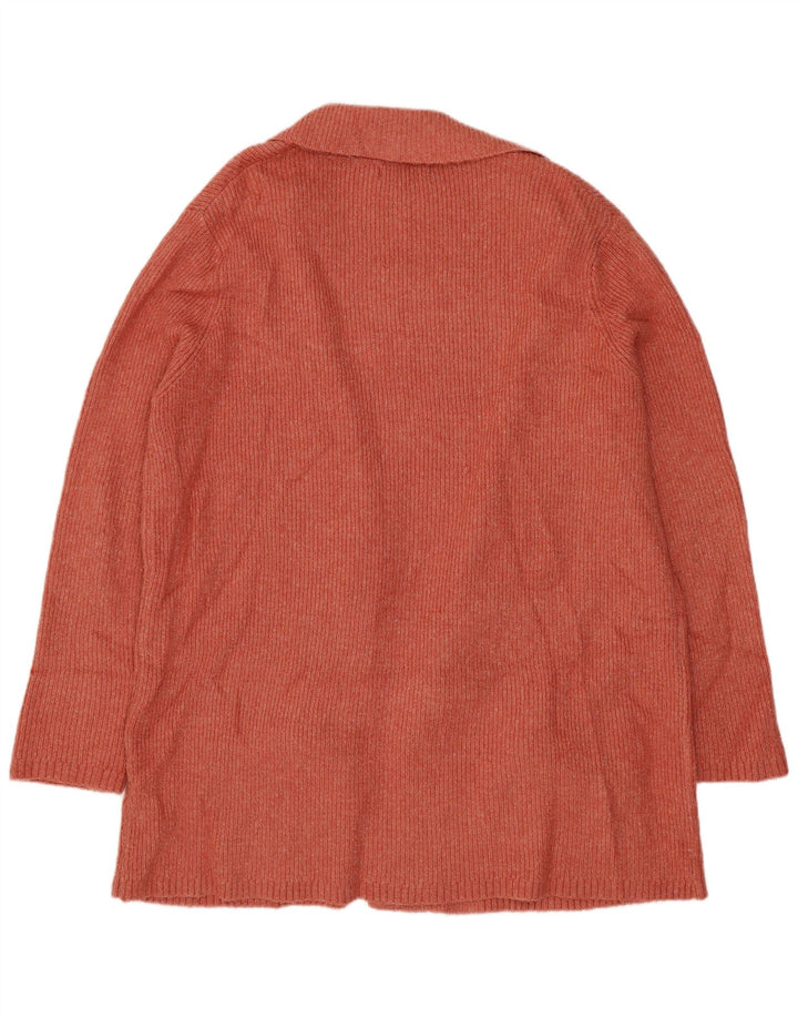 MARKS & SPENCER Pull cardigan long pour femme UK 16 Large Orange