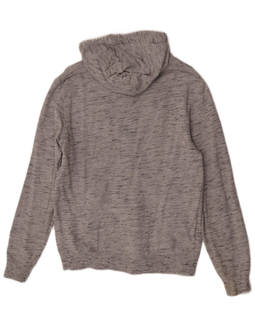 Zara Pull À Capuche Zippé Homme Gris Moyen Moucheté Coton