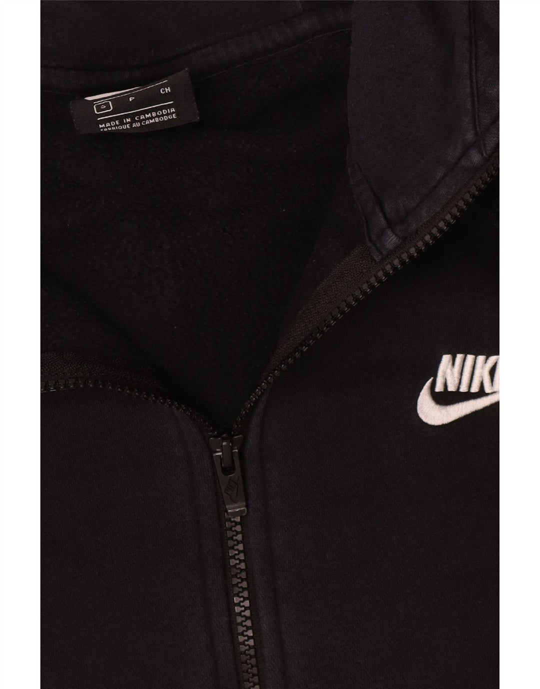 Nike Pull à capuche zippé pour homme Petit coton noir