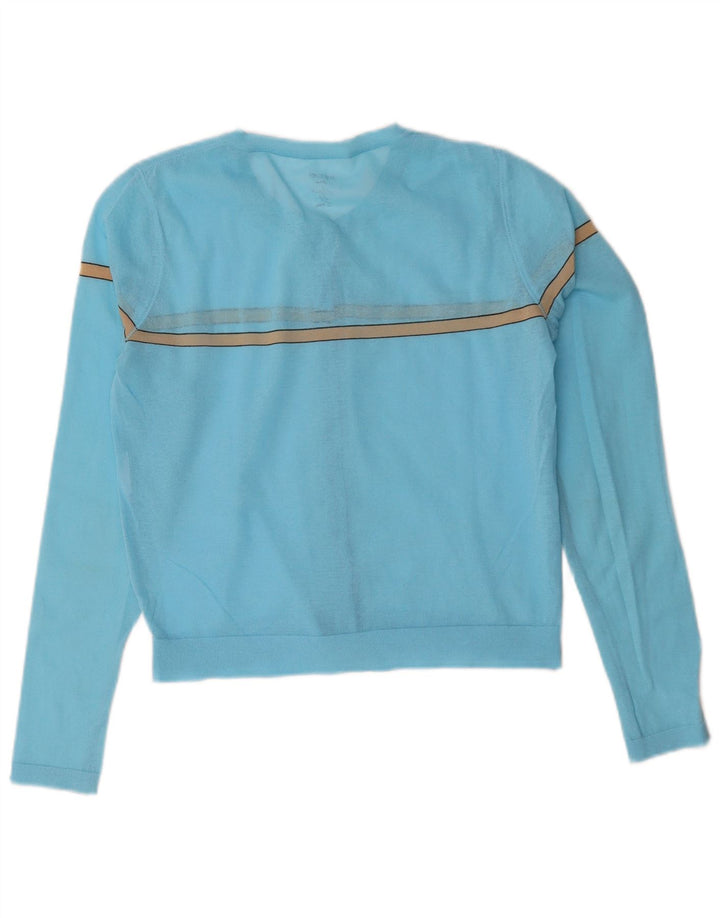 Marccain Cardigan court pour femme UK 14 Bleu moyen rayé
