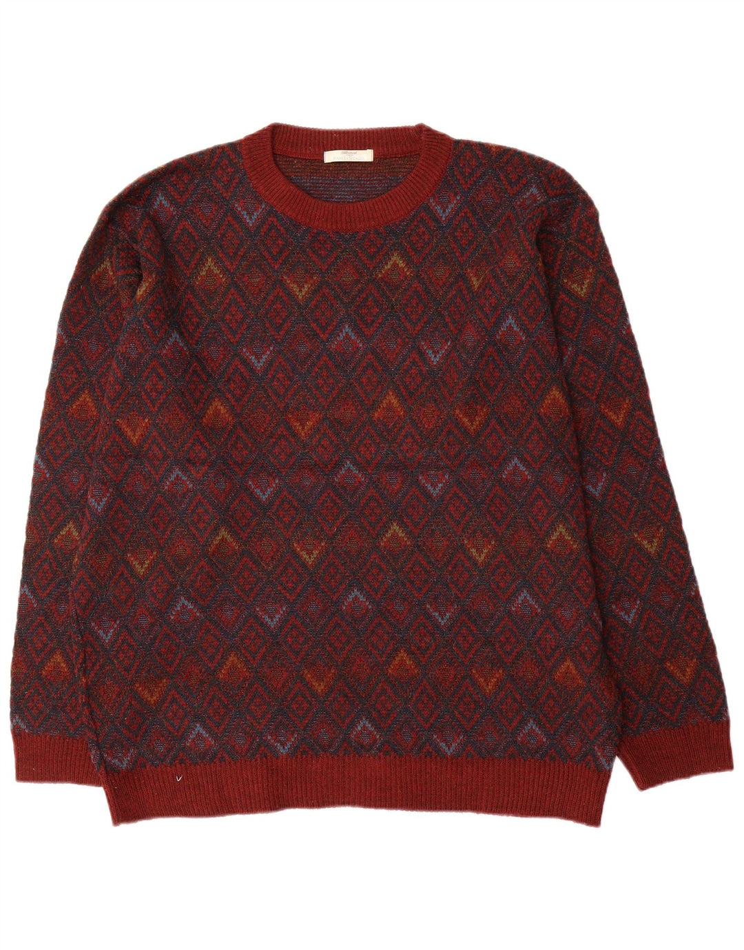 Marks & Spencer Pull à col rond pour homme en acrylique géométrique rouge