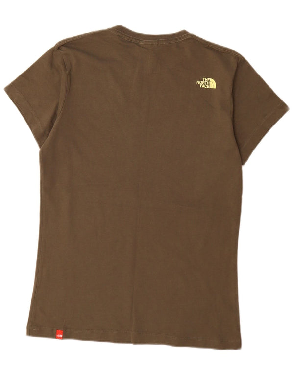 The North Face T-shirt graphique pour femme UK 16 Large Kaki Coton
