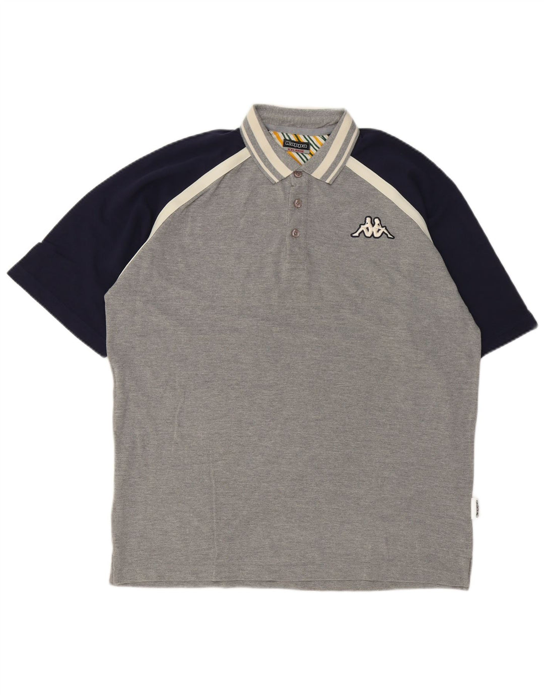 Kappa Polo Homme 2XL Gris Colorblock Coton