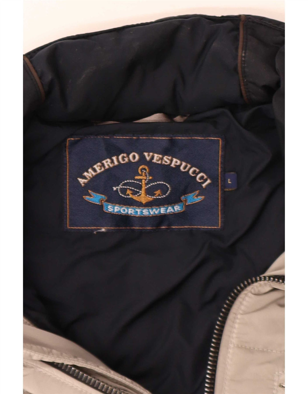 Amerigo Vespucci Veste rembourrée pour homme UK 40 Large Gris Colorblock Polyamide