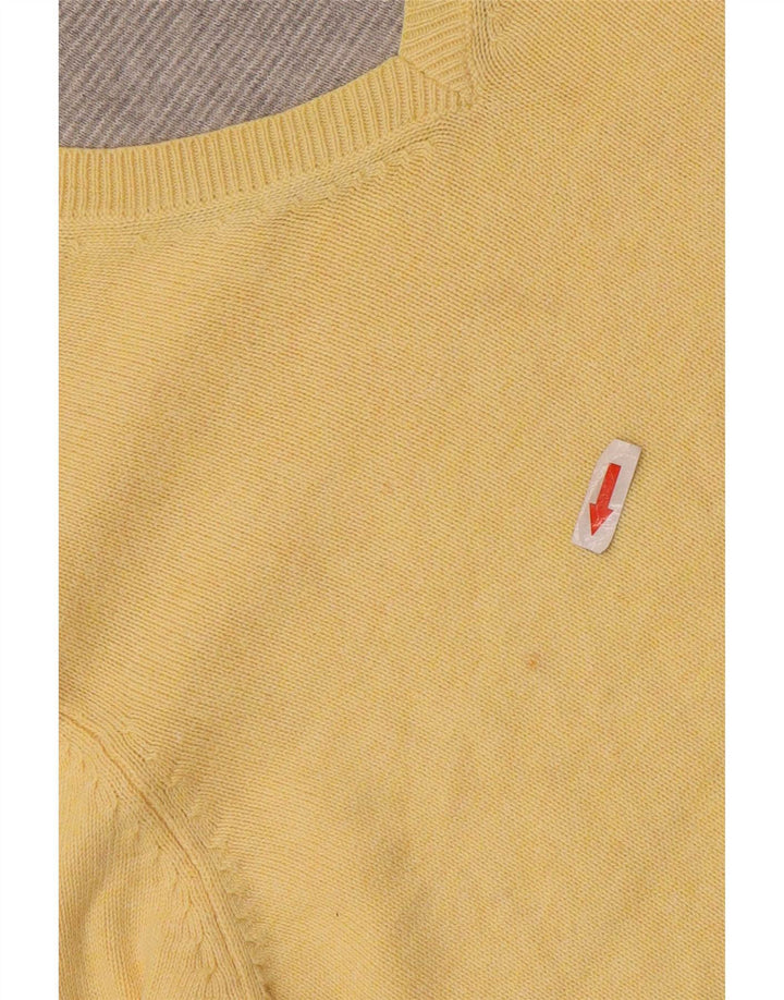 Marks & Spencer Pull col V pour homme en coton jaune petit