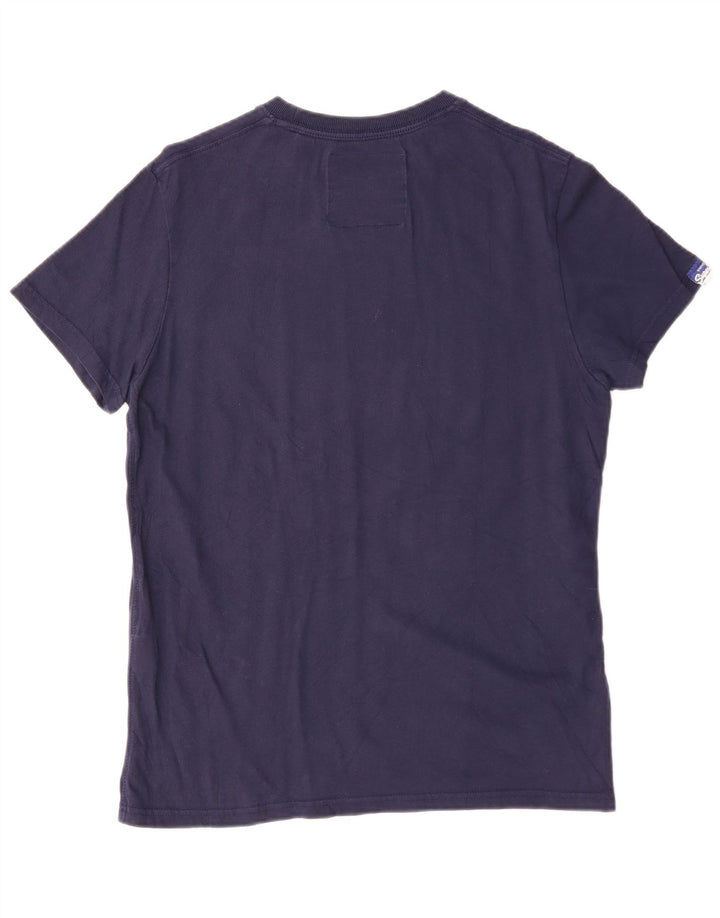 Superdry Homme Graphic T-Shirt Top Large Bleu Marine Coton