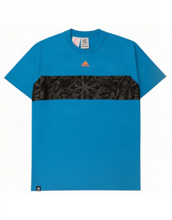 Adidas Garçon Graphic T-Shirt Top 15-16 ans Bleu Colorblock Polyester
