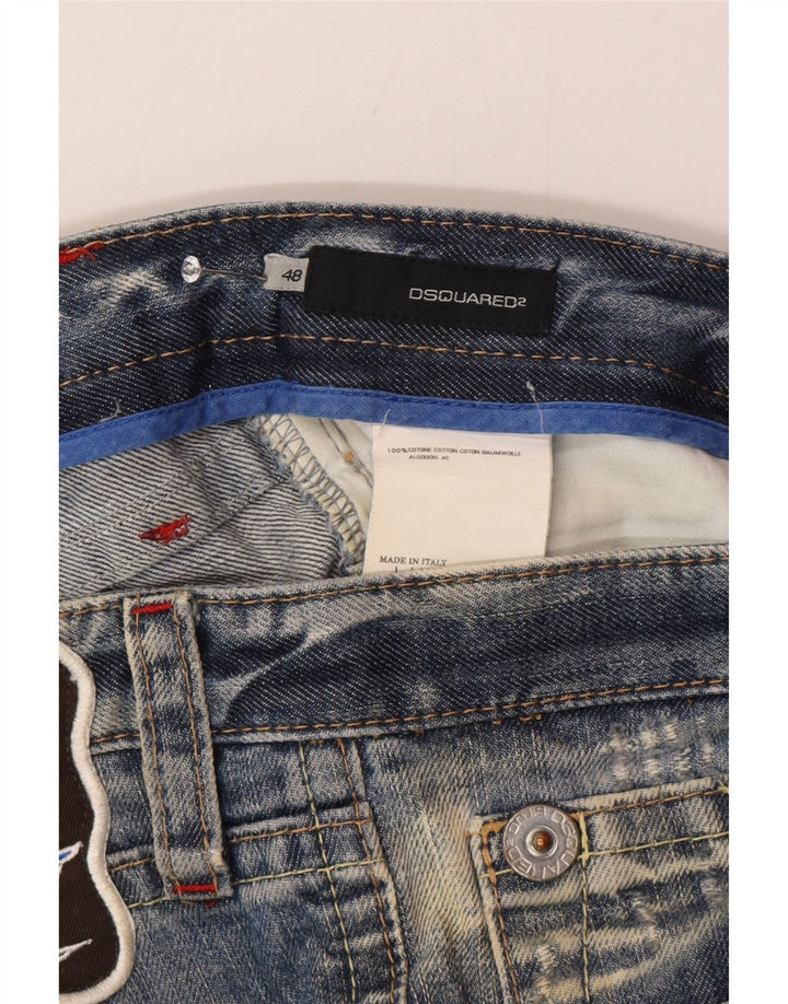 Dsquared2 Femme Jean Slim En Détresse W32 L32 Bleu Coton