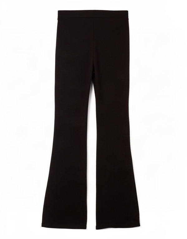 Zara Pantalon de survêtement évasé pour femme UK 12 Medium Noir Polyester