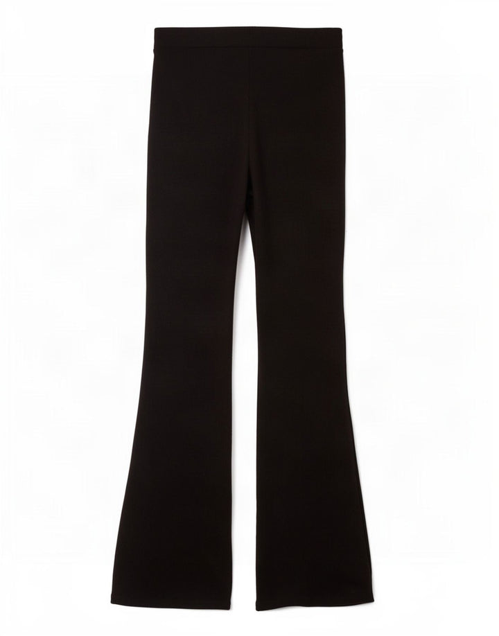 Zara Pantalon de survêtement évasé pour femme UK 12 Medium Noir Polyester