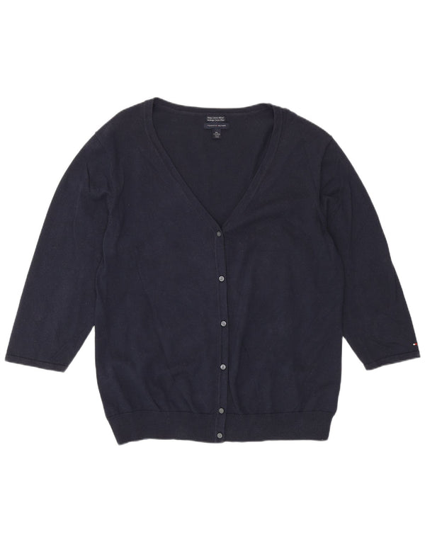 Tommy Hilfiger Pull cardigan à manches 3/4 pour femme UK 20 2XL Bleu marine