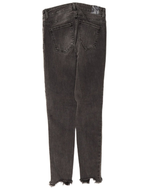 Zara Jean skinny effet vieilli pour femme EU 34 2XS W24 L27 Gris Coton