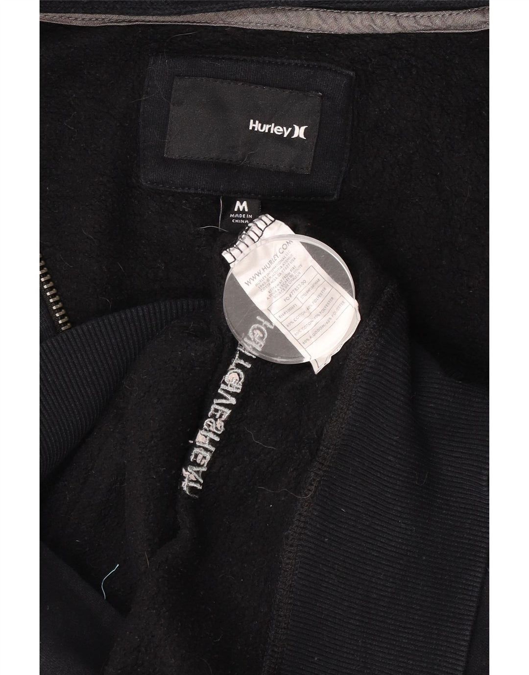 Hurley Pull à Capuche Graphique Zippé Homme Noir Moyen Coton