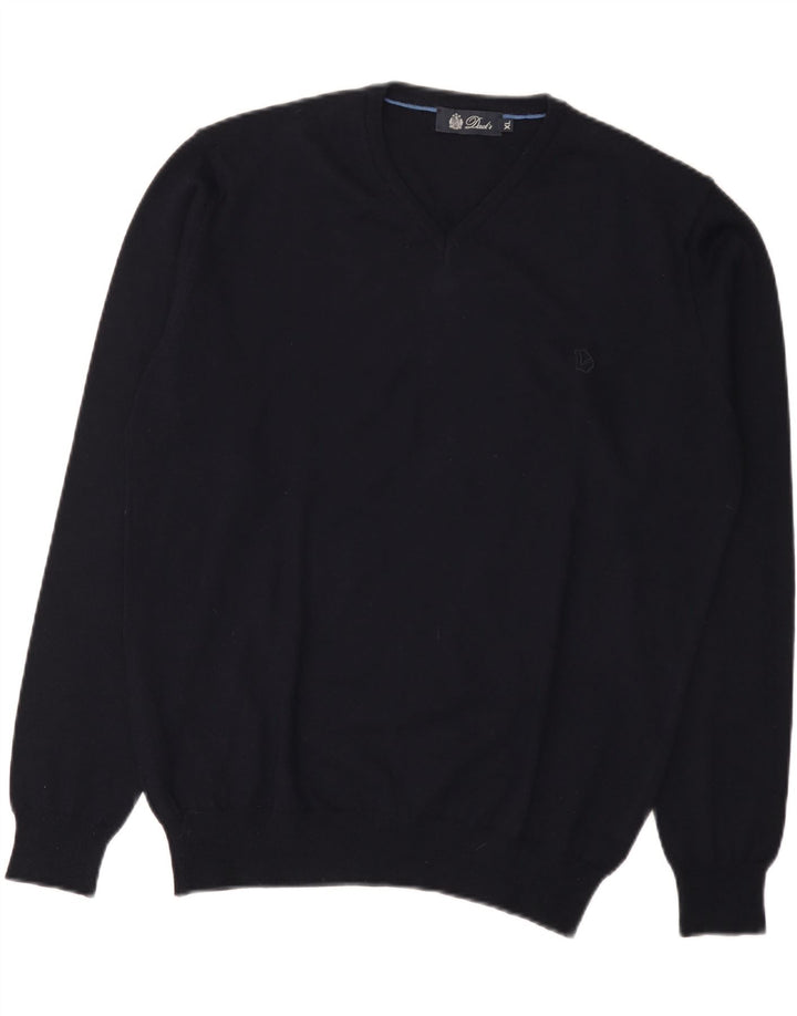 Dack's Pull Col V Homme XL Bleu Marine Laine