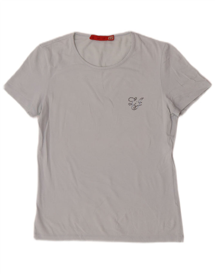 Liu Jo T-Shirt Femme UK 12 Bleu Moyen