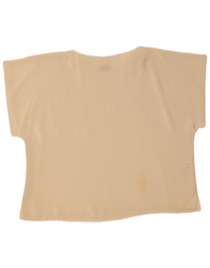 T-Shirt Femme Vintage Top UK 22 2XL Polyester Blanc Cassé