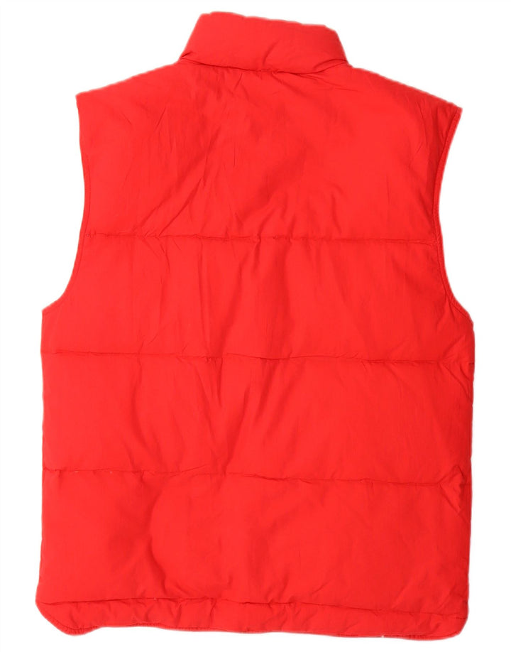 vintage Mens Réversible Rembourré Gilet UK 38 Moyen Rouge Coton