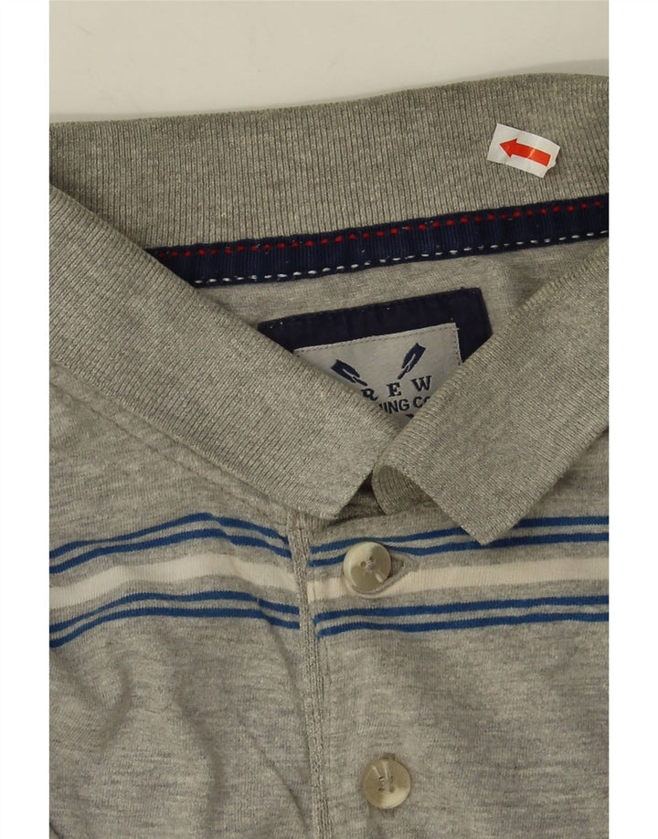 Crew Clothing Polo Homme Gris Moyen Rayé Coton