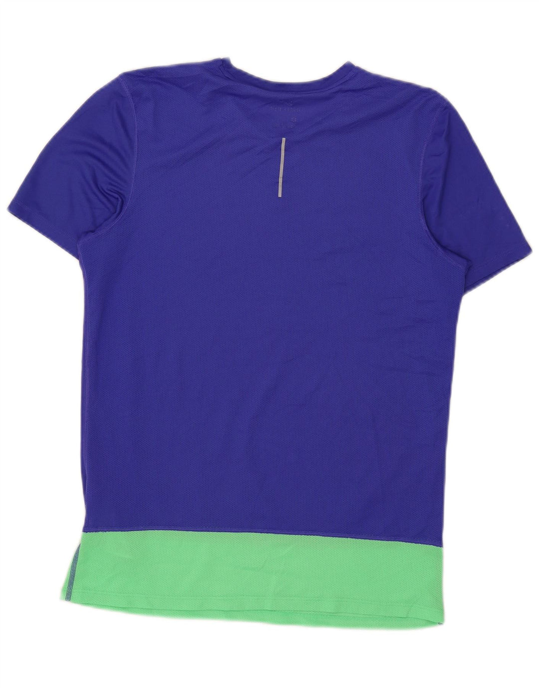 Nike Womens Dri Fit T-Shirt Top UK 14 Bleu Moyen Colorblock Polyester