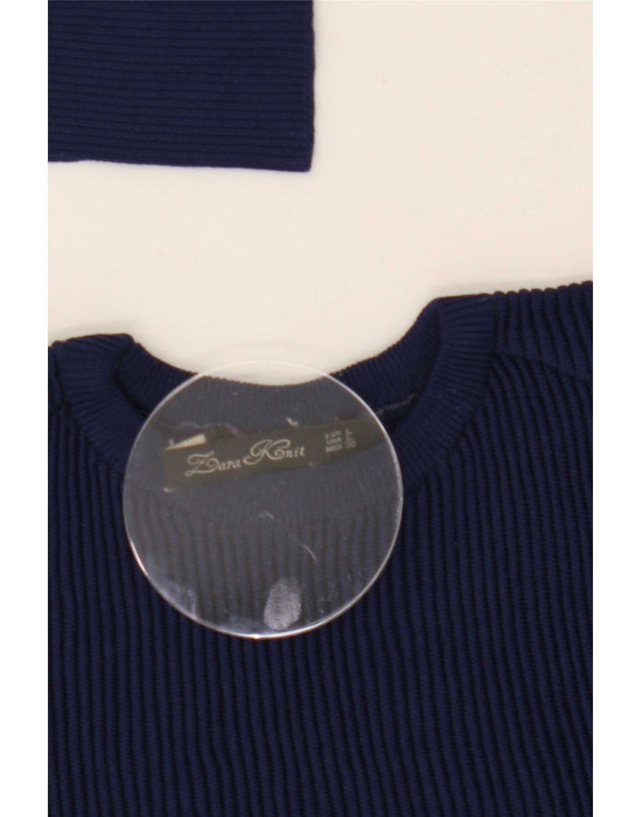 Zara Femme Top Manches Longues UK 14 Large Bleu