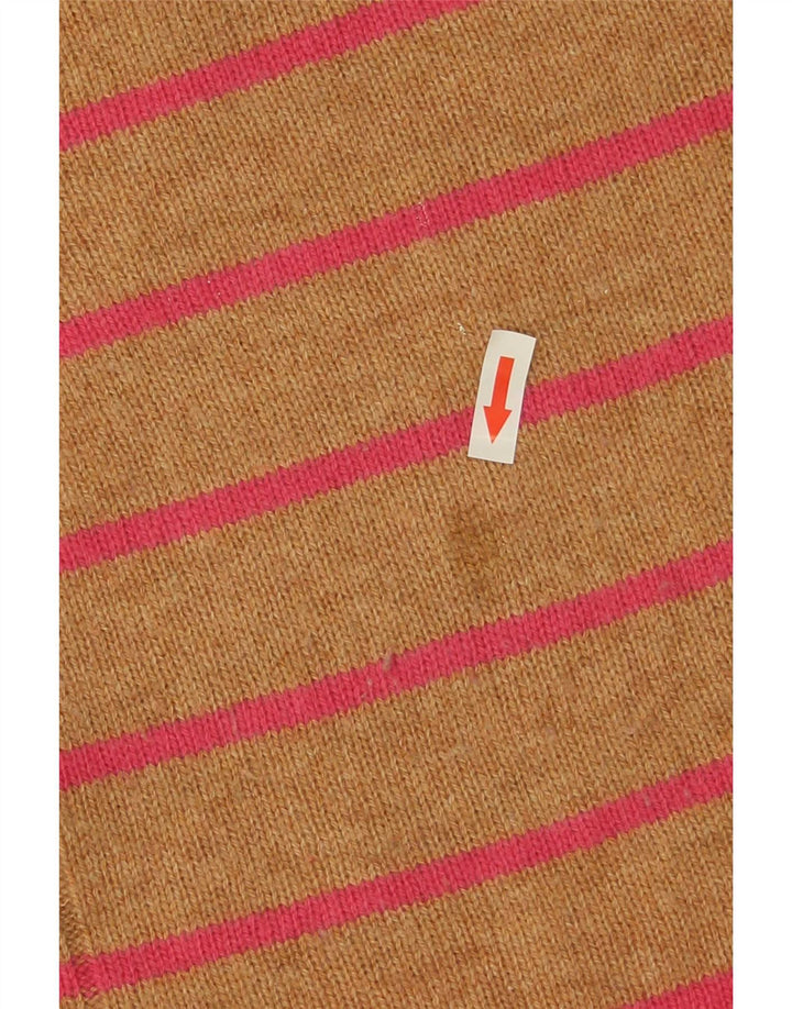 Marks & Spencer Pull ras du cou pour femme UK 8 Small Beige Rayé
