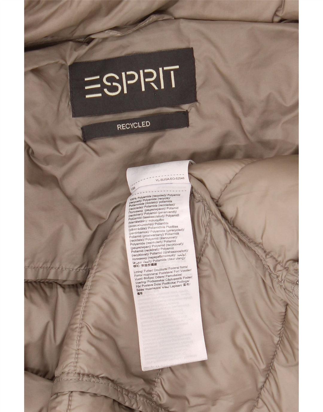 ESPRIT Manteau Rembourré Femme UK 10 Petit Beige Polyamide