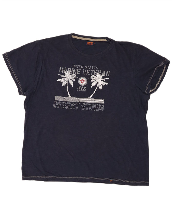 Avirex T-shirt graphique pour hommes, grand, bleu marine