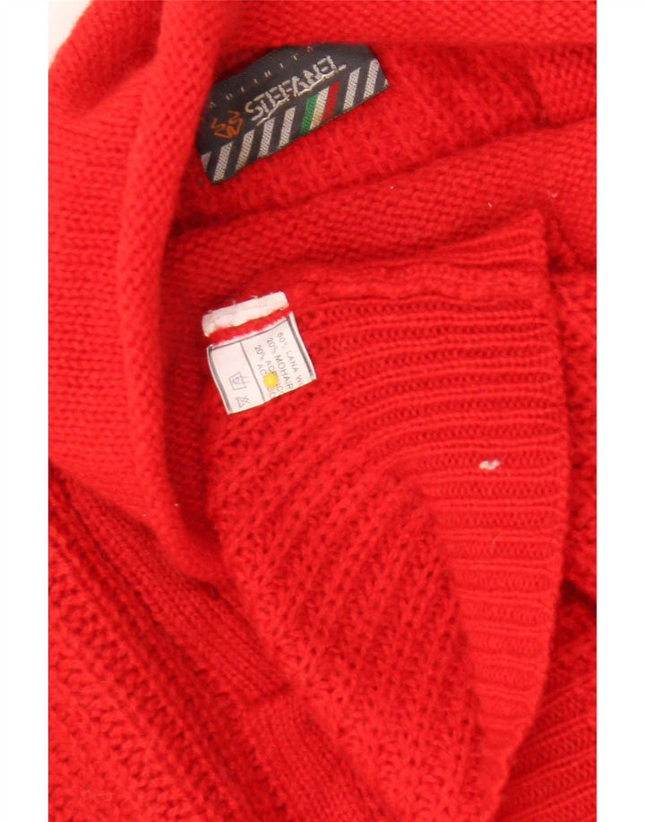 Stefanel Pull col roulé pour femme UK 18 XL Laine rouge