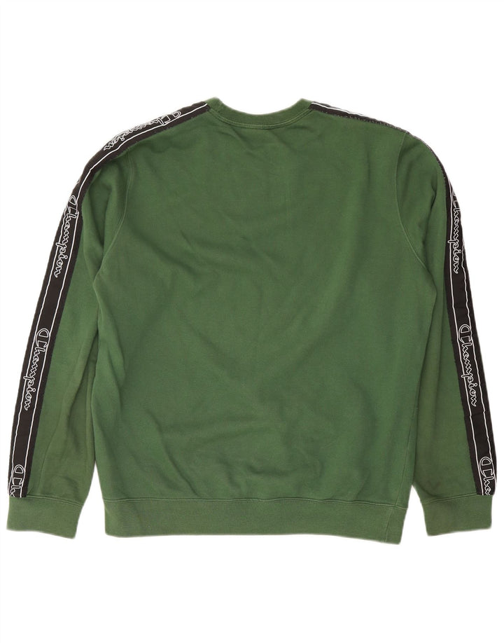 Champion Sweat-Shirt Graphique Homme Vert Moyen Coton