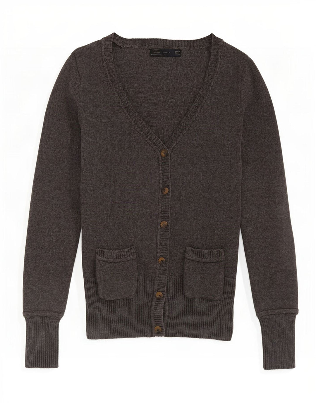 Zara Cardigan Femme Pull UK 12 Coton Gris Moyen