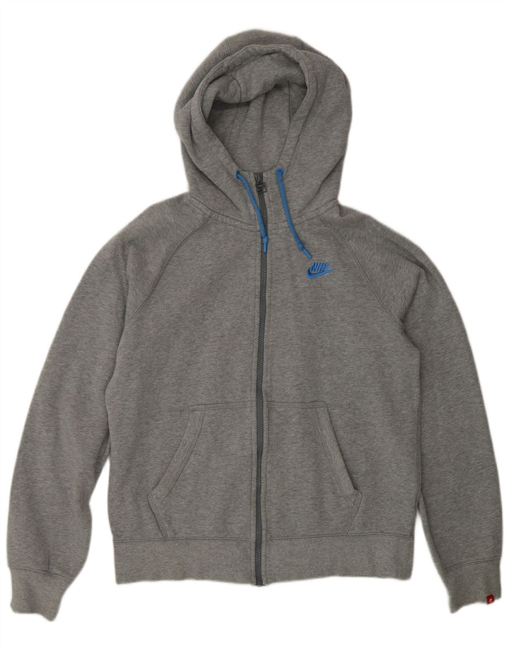 Nike Pull à capuche zippé en coton gris moyen pour homme