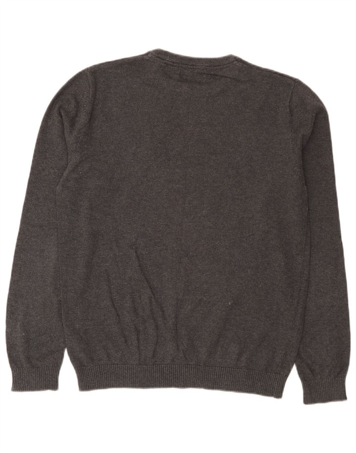 Jack & Jones Pull col rond homme petit gris coton