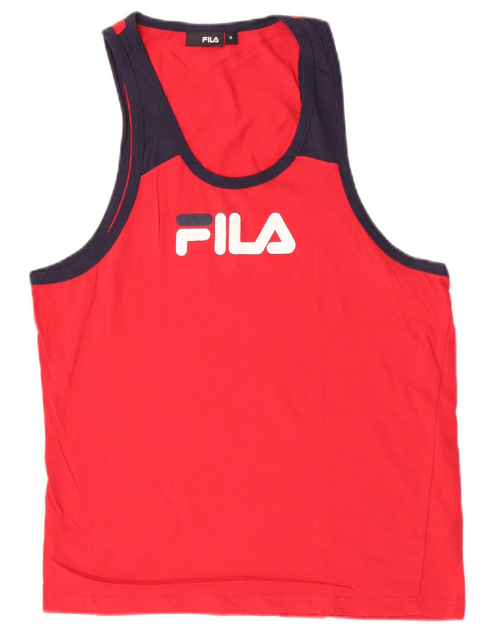 Fila Débardeur Graphique Homme Rouge Moyen Colourblock Cotton