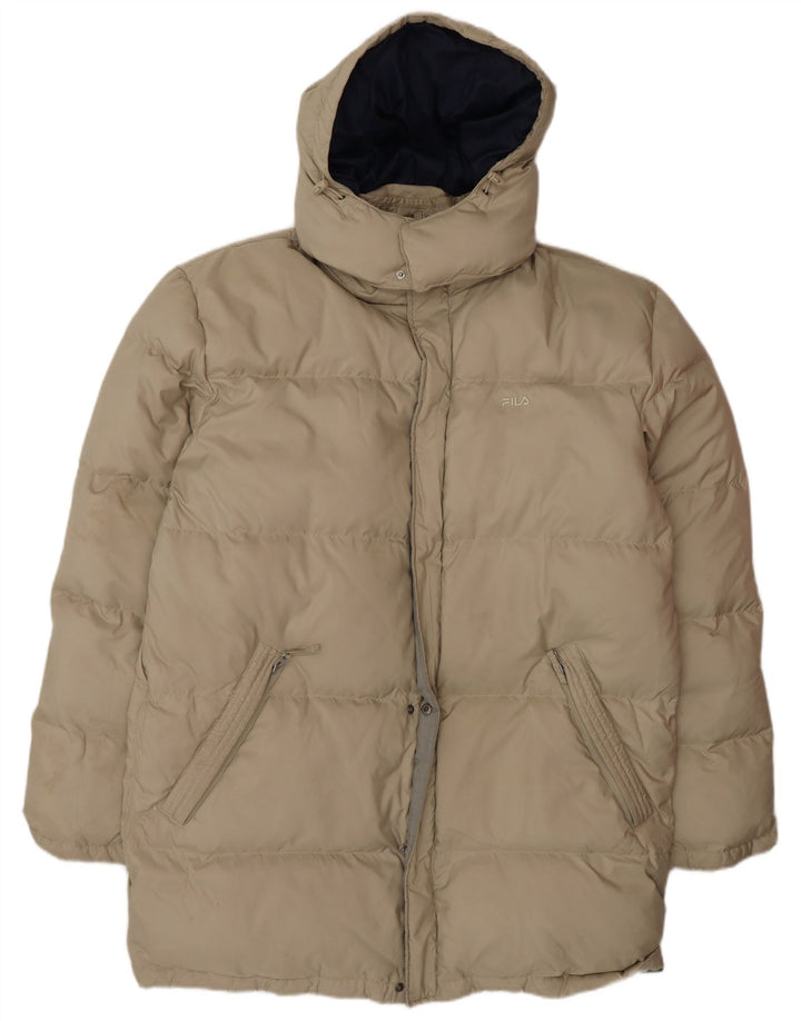 FILA Veste matelassée à capuche pour homme UK 38 Beige moyen Polyester